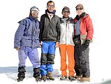 
Cook Pemba Rinjii, Porter Pasang, Climbing Sherpa Lal Singh Tamang And Jerome Ryan At Col Camp After Descent From Chulu Far East Summit
